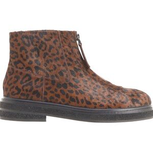 8.5 🔖 AEROSOLES Leopard Vale Suede Boots Zip Front Faux Fur Look